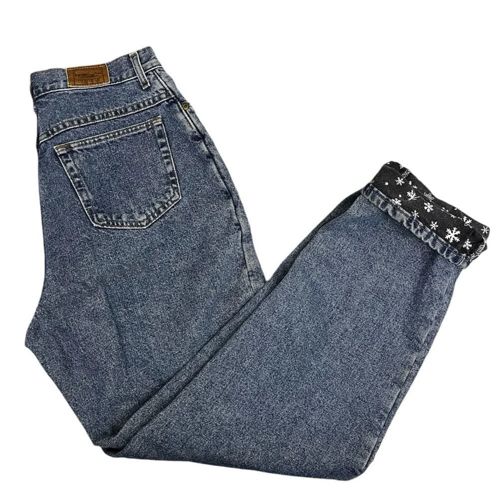 L.L. Bean Vintage 80s Flannel Lined High Waist Jeans - Size 12T